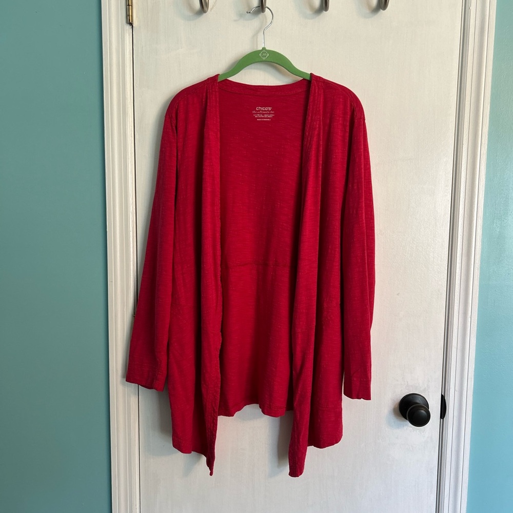 Chico’s Red Ultimate Tee Cardigan (XXL) and Tank (XL) Set, Size XL/XXL - Picture 5 of 9